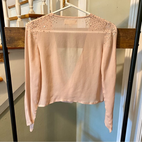 RARE Pura Vida pink sheer long sleeved top size XS - Picture 2 of 15